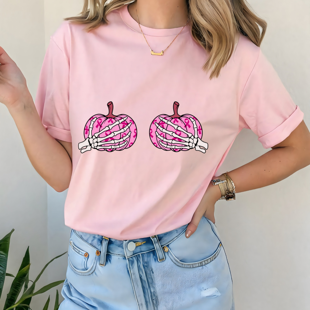 Adair's Cozy Creations' Pumpkins for Breast Cancer Awareness Skeleton Hands