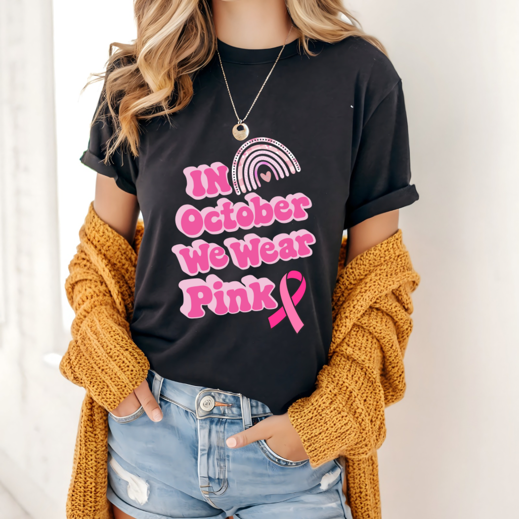 Adair's Cozy Creations' Comfort Colors Unisex garment-dyed Heavyweight "In October We Wear Pink" T-shirt