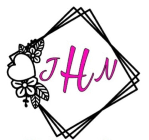 Personalized student envelopes for girls with pink initials and black floral heart design