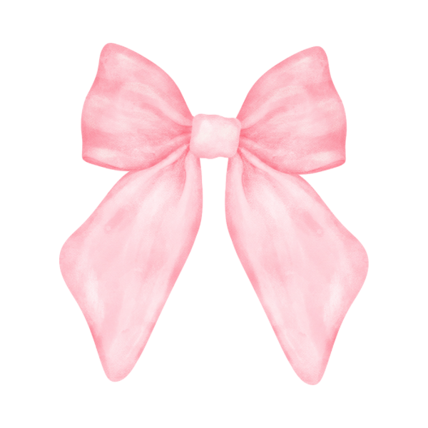 Pink watercolor bow illustration for personalized student envelopes for girls by Made By Ally Adair